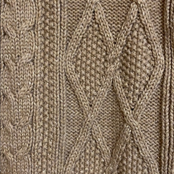 Gold Cable Knit Turtleneck - Picture 3 of 4
